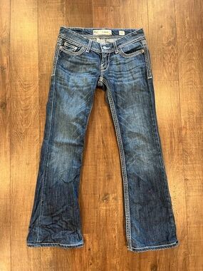 Buckle BKE Jeans Womens 26L Blue Sabrina Bootcut Low Rise Faded Stretch Deni